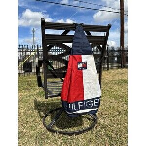 Vintage 90s Tommy Hilfiger Large Nylon Bag Sling Sack Backpack Big Flag